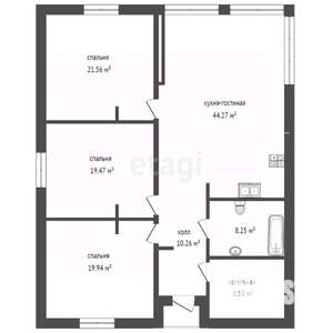 Дом 115м&sup2;, 1-этажный, участок 6 сот.  