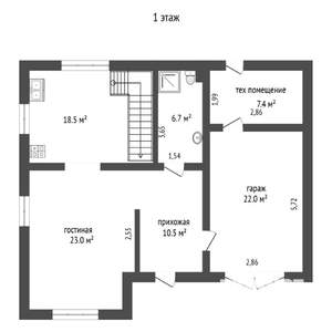 Коттедж 173м², 2-этажный, участок 5 сот.  