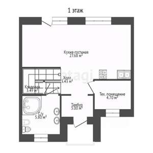 Таунхаус 104м&sup2;, 2-этажный, участок 2 сот.  