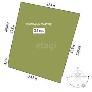 Дом 50м², 2-этажный, участок 8 сот.  