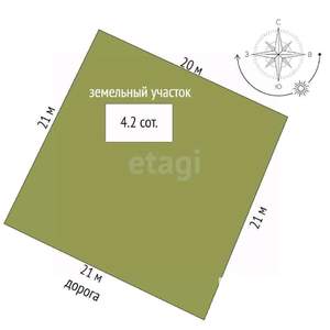 Дом 20м², 1-этажный, участок 4 сот.  