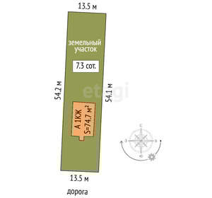 Дом 75м², 1-этажный, участок 7 сот.  