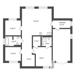 Коттедж 137м², 1-этажный, участок 12 сот.  