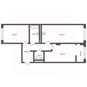 2-к квартира, на длительный срок, 64м2, 7/9 этаж