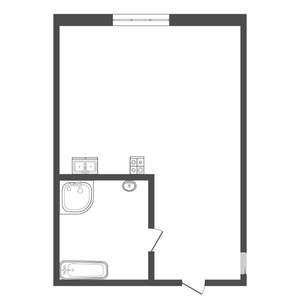 Студия квартира, на длительный срок, 20м2, 2/16 этаж