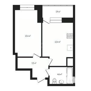 1-к квартира, на длительный срок, 36м2, 7/15 этаж