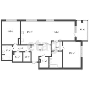 3-к квартира, на длительный срок, 113м2, 5/9 этаж
