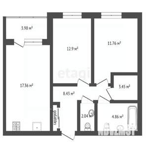 2-к квартира, на длительный срок, 61м2, 8/24 этаж