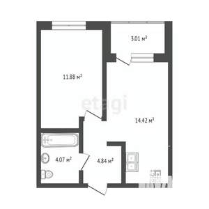 1-к квартира, на длительный срок, 38м2, 3/5 этаж