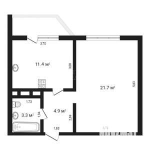 1-к квартира, на длительный срок, 41м2, 17/17 этаж