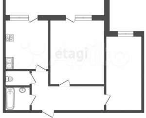 2-к квартира, на длительный срок, 47м2, 2/9 этаж