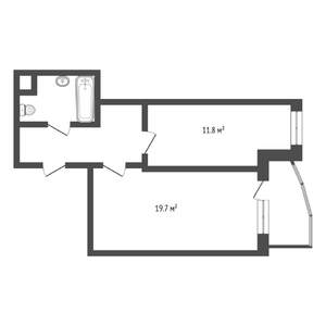 1-к квартира, на длительный срок, 43м2, 12/14 этаж