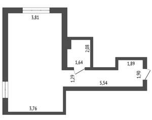 Студия квартира, на длительный срок, 38м2, 6/7 этаж