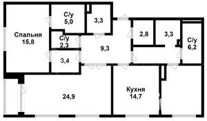 3-к квартира, на длительный срок, 110м2, 3/9 этаж