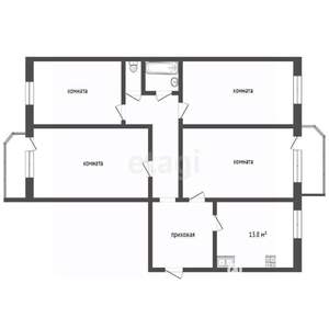 4-к квартира, на длительный срок, 106м2, 5/9 этаж