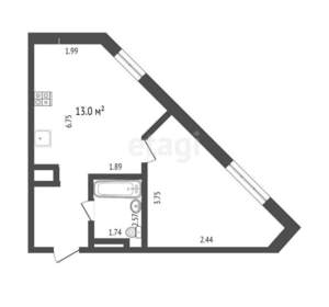 1-к квартира, на длительный срок, 35м2, 6/14 этаж