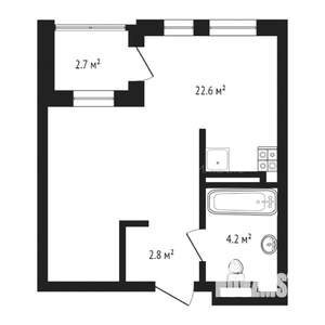 Студия квартира, на длительный срок, 30м2, 17/23 этаж