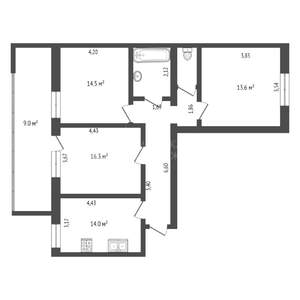 3-к квартира, на длительный срок, 76м2, 1/9 этаж