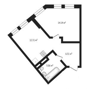 1-к квартира, на длительный срок, 38м2, 5/16 этаж
