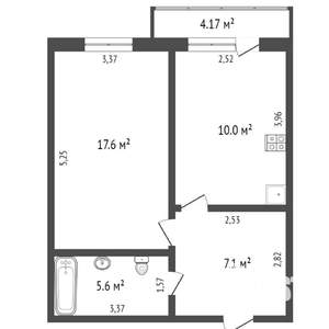 1-к квартира, на длительный срок, 40м2, 12/19 этаж