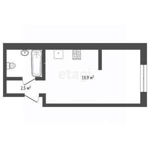 Студия квартира, на длительный срок, 31м2, 4/16 этаж