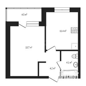 1-к квартира, на длительный срок, 35м2, 1/22 этаж