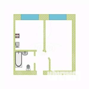 1-к квартира, на длительный срок, 32м2, 2/9 этаж