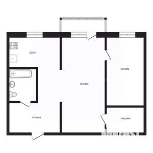 2-к квартира, на длительный срок, 43м2, 4/5 этаж