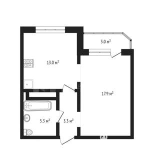 1-к квартира, на длительный срок, 40м2, 13/16 этаж