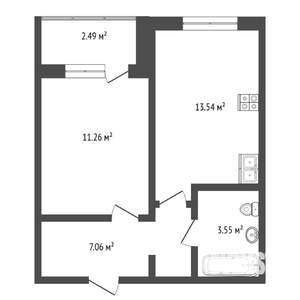 Студия квартира, на длительный срок, 24м2, 13/20 этаж