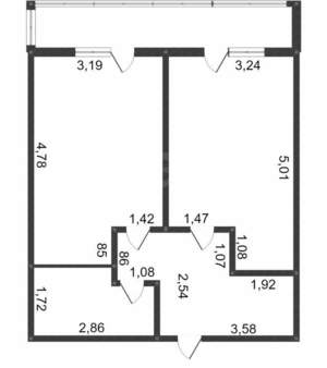 1-к квартира, на длительный срок, 42м2, 2/10 этаж