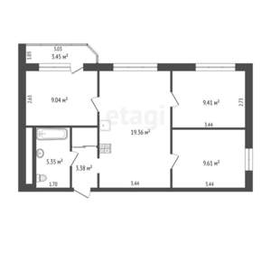 3-к квартира, на длительный срок, 56м2, 7/15 этаж