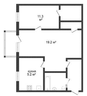 2-к квартира, на длительный срок, 45м2, 5/5 этаж