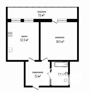 1-к квартира, на длительный срок, 44м2, 14/16 этаж