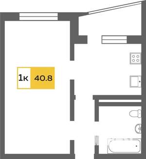 1-к квартира, на длительный срок, 41м2, 5/15 этаж