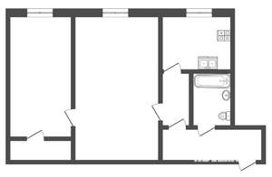 2-к квартира, на длительный срок, 43м2, 2/5 этаж