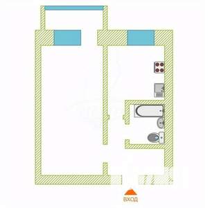 1-к квартира, на длительный срок, 30м2, 2/5 этаж