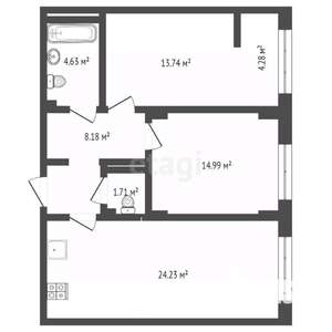 2-к квартира, на длительный срок, 75м2, 5/9 этаж