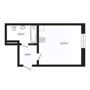 Студия квартира, на длительный срок, 19м2, 2/10 этаж