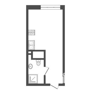 Студия квартира, на длительный срок, 19м2, 10/16 этаж