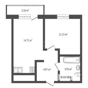 Студия квартира, на длительный срок, 27м2, 9/17 этаж