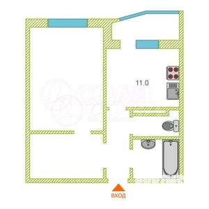 1-к квартира, на длительный срок, 45м2, 7/12 этаж