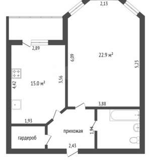 1-к квартира, на длительный срок, 49м2, 1/14 этаж