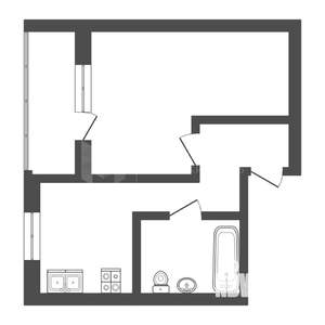 1-к квартира, на длительный срок, 40м2, 2/10 этаж