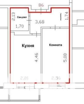 1-к квартира, на длительный срок, 35м2, 9/9 этаж