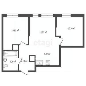 2-к квартира, на длительный срок, 50м2, 3/25 этаж