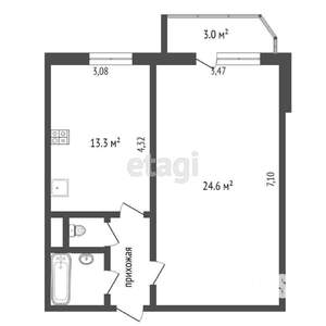 1-к квартира, на длительный срок, 50м2, 2/9 этаж