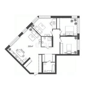 3-к квартира, на длительный срок, 75м2, 12/13 этаж