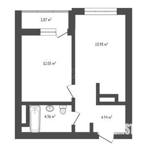 1-к квартира, на длительный срок, 36м2, 4/14 этаж