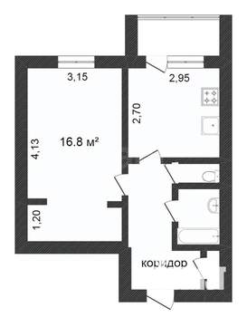 1-к квартира, на длительный срок, 39м2, 3/5 этаж